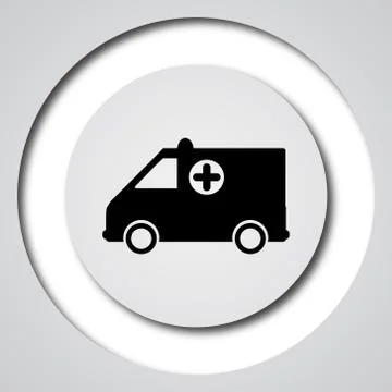 Ambulance icon. Internet button on white background.. Stock Illustration