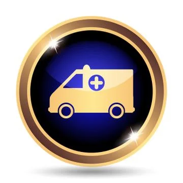 Ambulance icon. Internet button on white background.. Stock Illustration
