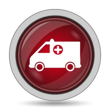 Ambulance icon. Internet button on white background.. Stock Illustration