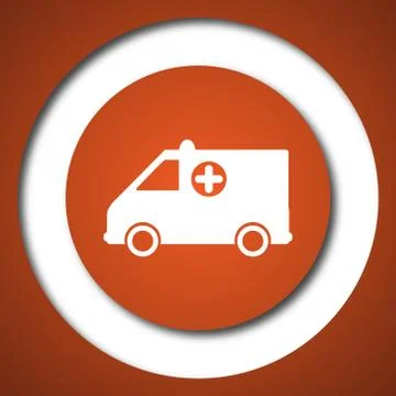 Ambulance icon. Internet button on white background. . Illustrazione stock