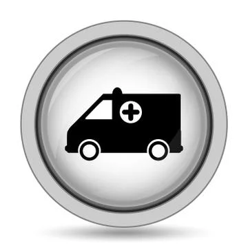 Ambulance icon. Internet button on white background.. Stock Illustration