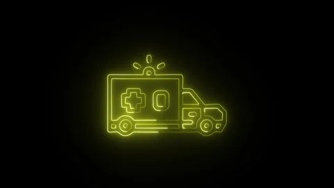 Ambulance Icon Isolated on Black Background Emergency Medical Transport Sym.. Видео 330492019