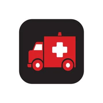 Ambulance-icon in red Stock Illustration