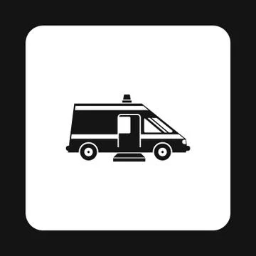 Ambulance icon, simple style Stock Illustration