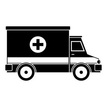 Ambulance icon, simple style Stock Illustration