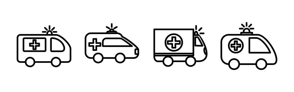 Ambulance icon vector. Ambulance car icon Stock Illustration