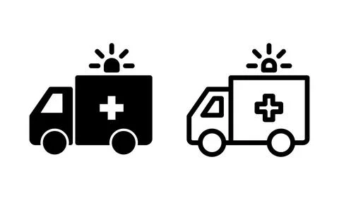 Ambulance icon vector. Ambulance car icon Stock Illustration
