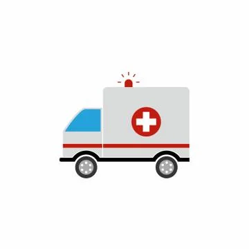 Ambulance icon. Vector design isolated on white background. Stock Illustration