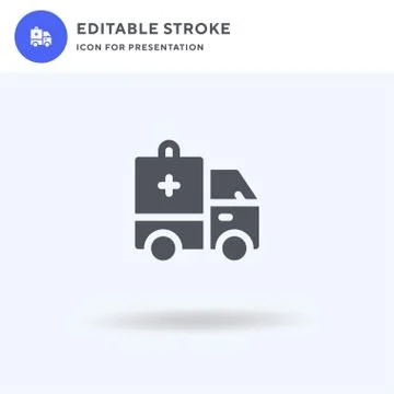 Ambulance icon vector, filled flat sign, solid pictogram isolated on white, l Stock Illustration