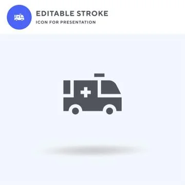 Ambulance icon vector, filled flat sign, solid pictogram isolated on white, logo Stock Illustration