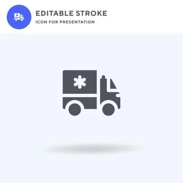 Ambulance icon vector, filled flat sign, solid pictogram isolated on white, logo Illustrazione stock