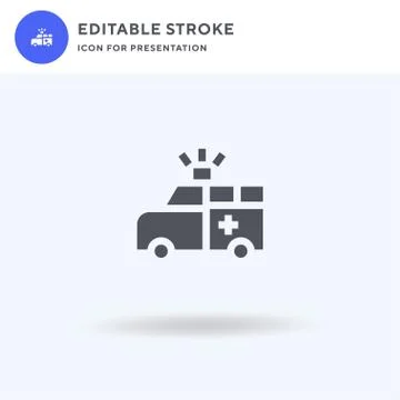 Ambulance icon vector, filled flat sign, solid pictogram isolated on white, logo Illustrazione stock