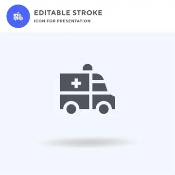 Ambulance icon vector, filled flat sign, solid pictogram isolated on white, logo Illustrazione stock