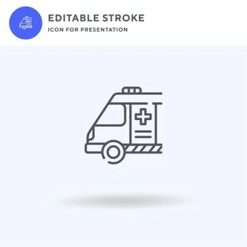 Ambulance icon vector, filled flat sign, solid pictogram isolated on white, logo Stock Illustration