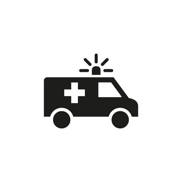 Ambulance icon on white background. Stock Illustration