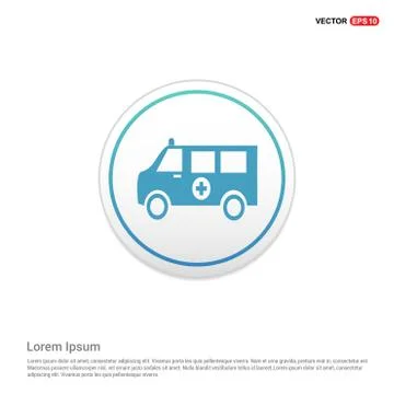 Ambulance icon - white circle button イラスト素材