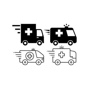 Ambulance Icons Set. Vector icon. Stock Illustration