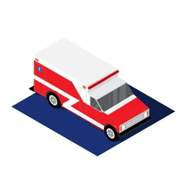 Ambulance isometric vector illustration Stock Illustration