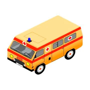 Ambulance in isometric view Stock Illustration