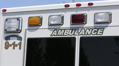Ambulance lights closeup Stock Footage 64220373