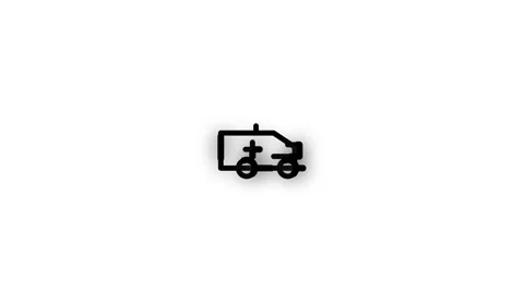 Ambulance Line Icon Animation Loop White Background Stock Footage 340541202