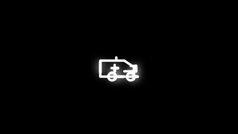 Ambulance Line Icon Animation Loop Black Background Stock Footage 340541213