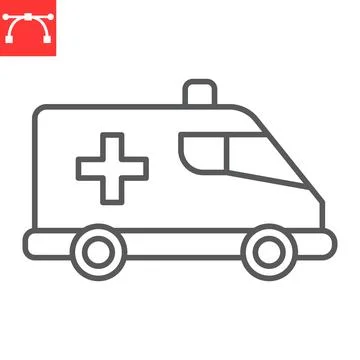 Ambulance line icon Illustrazione stock