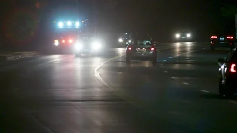 Ambulance at Night 2 Stock Footage 147273700