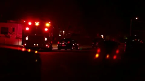 Ambulance at Night Stock Footage 10807663
