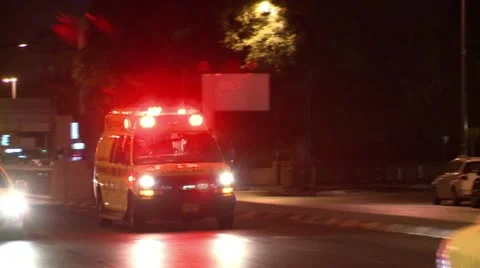 Ambulance at night Stock Footage 20523437