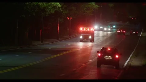 Ambulance at Night Stock Footage