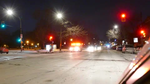 Ambulance passing with lights during winter Stock Footage 139663787