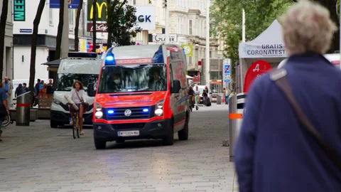 Ambulance in Pedestrian Area Stock Footage 165437534