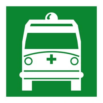 Ambulance Pick Up Point Symbol Isolate On White Background,Vector Illustratio Stock Illustration
