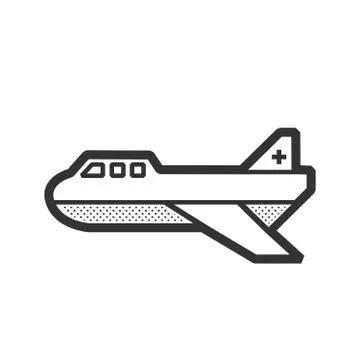 Ambulance plane icon Stock Illustration