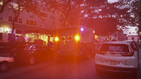 Ambulance red emergency lights Stock Footage 158497221
