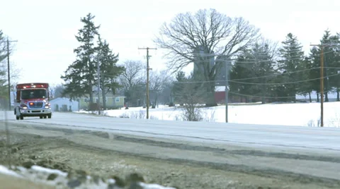 Ambulance Responding No Siren Stock Footage