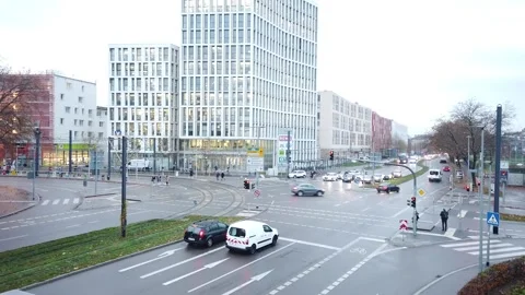 Ambulance in Rush Hour Traffic Timelapse Stock Footage 166039013