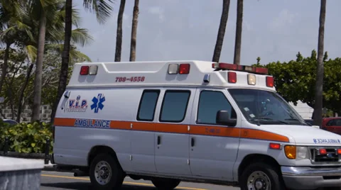 AMBULANCE rushing to emergency Stock Footage 27345047