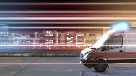 Ambulance. Side view. Speed. An emergency call. Stock Footage 282009854