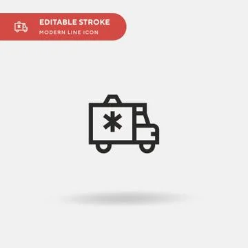 Ambulance Simple vector icon. Illustration symbol design template for web mob Illustrazione stock