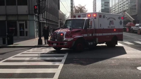 Ambulance Speeding thru Traffic 12-4-17 Stock Footage 83064563