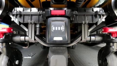 Ambulance stretcher battery module during carriage drop pull away from Stock Footage 331575511