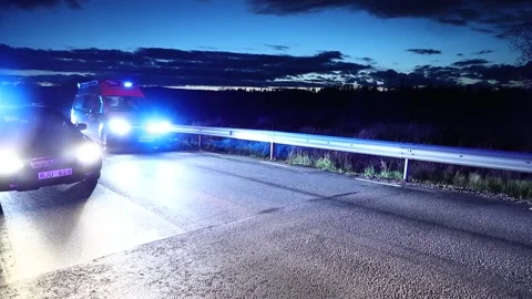 Ambulance, traffic accident Stock Footage 196929665