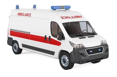 Ambulance van, 3D rendering Stock Illustration