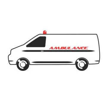 Ambulance van in flat design Stock Illustration
