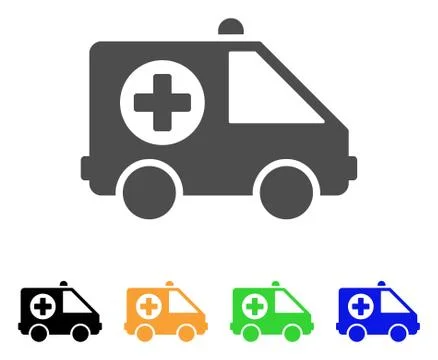 Ambulance Van Flat Icon Stock Illustration