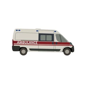 Ambulance van flat vector Stock Illustration