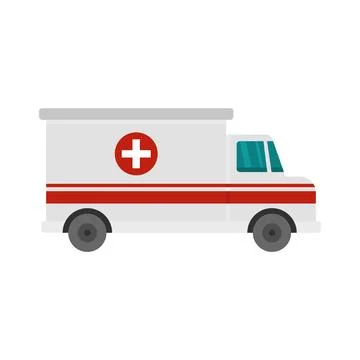 Ambulance van icon flat isolated Illustrazione stock