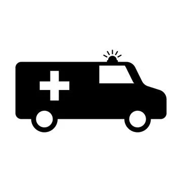 Ambulance vector icon isolated on white background Stock Illustration